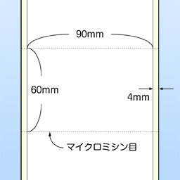 感熱ロールラベル 連続(90x60)マイクロミシン目