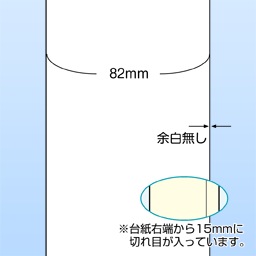 感熱ロールラベル 連続(幅82)裏スリット入SS