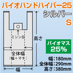 バイオハンドハイパー25 シルバー S(100枚x20袋)