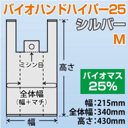 バイオハンドハイパー25 シルバー M(100枚x20袋)