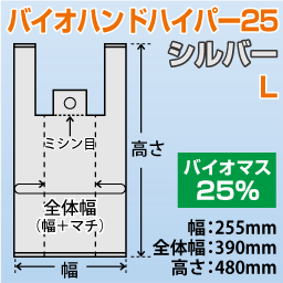 バイオハンドハイパー25 シルバー L(100枚x10袋)