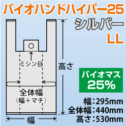 バイオハンドハイパー25 シルバー LL(100枚x10袋)